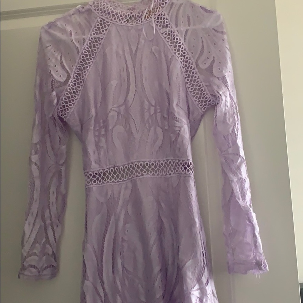 Purple lace skater dress